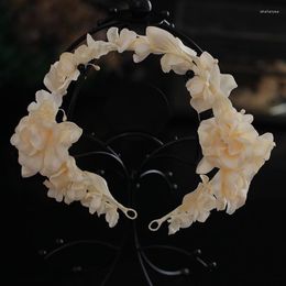 Headpieces Bridal Garland Holy Headbands Fashion Magic Glass Beads Flower Fabric Hairdressing Hoop Wedding Hair Accessories.