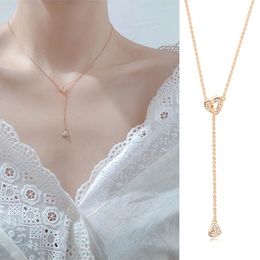 Pendant Necklaces Necklace For Women Heart Linked To Rose Gold Colour Fashion Jewellery Made With Austria Crystal ZYN159Pendant