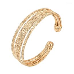 Bangle MxGxFam Bohemia Style Circle Bangles And Bracelets ( Openning ) For Women Retro Jewelry 18 K / Rose White Gold Color