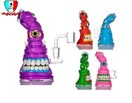 Smoking Accesories 6.5 Inch Glass Water Pipe 14F 76mm Diameter Smoking Coloured with 4mm Quartz Banger For Bong Dab Rigs