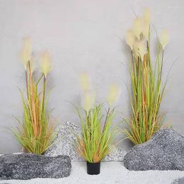 Decorative Flowers Artificial Plant Reed Grass Green Potted Living Room Balcony Fake Decoration Ornaments Dog Tail Bonsai