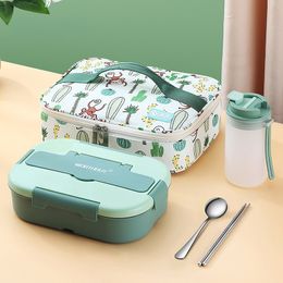 Lunch Boxes Fashion Microwave for Kids School Plastic Food Container LeakProof Bento with Compartment 230321