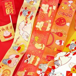 Gift Wrap 1 Roll Washi Tape Adhesive Cute DIY Paper Masking Chinese Zodiac Scrapbooking Planner Journal Sticker For School