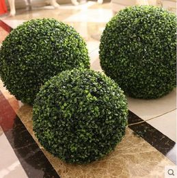 Decorative Flowers Wedding Arrangement Artificial Garden Grass Buxus Balls Boxwood Topiary Landscape Fake Trees Pots Plants