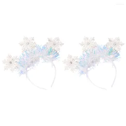 Bandanas Headband Snowflake Hairhoops Christmas Party Hairband Winter Headdress Headbands Tinsel Glitter Bopper Head Festive Lovely