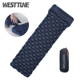 Outdoor Pads Ultralight Air Cushion Outdoor Sleeping Pad for Camping Inflatable Mattress with Pillows Travel Air Mat Hiking Backpacking 230320