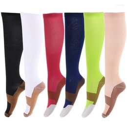 Sports Socks Nylon Compression Football Varicose Veins Women Mesh Breathable Knee High Grip Stocking Calcetines Running Mujer