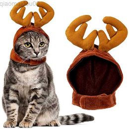 Cat Costumes Christmas Pet Costumes Headdress Pet Headband Hat Crown for Cats Puppy Dogs Xmas Hat Cosplay Ornament New Year Xmas Party Decor AA230321