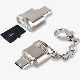 USB Type C Card Reader USB3.1 Type-C OTG Adapter Support Micro SD TF Memory Card Reader with Chain for Samsung Galaxy