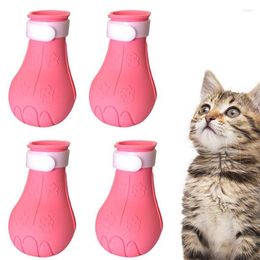 Dog Apparel Cat Foot Covers Anti-scratch Feet Set Of 4 Silicone Claw Protector For Nail Trimming Home Bathing Grooming
