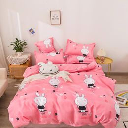 Bedding Sets Lovely Cartoon Print Duvet Cover Set Soft Skin Friendly King Size Home Textile Comforter Bed Sheet Pillowcases