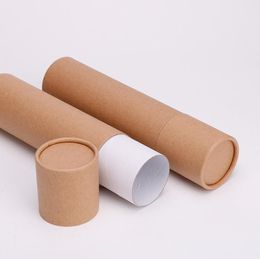 Packaging Boxes 30Pcs 200/250 Gram Kraft Paper Cardboard Canister Cylinder Round Jar Bottle Packaging Gift Box Paperboard Incense Tube SN5190