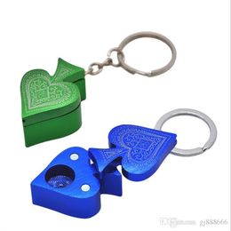 Smoking Pipes New Metal Pipe Poker Peach Heart Key Chain Portable Pipe