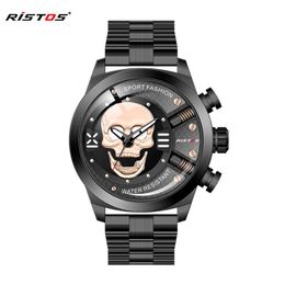 Wristwatches Long Bo/LONGBO 9439 Authentic Fashion Personality Watch Waterproof Round Skulls Men