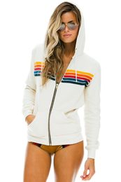 Designer womens zip up hoodie women rainbow pants hoodies cardigan with hat long sleeveSweatshirts black size 2xl