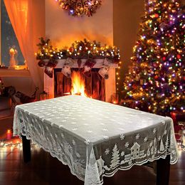 Table Cloth White Lace cloth Macrame cloth Noel RoundRectangle Wedding Cover Christmas Dinner Party Home Decor 230321