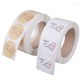 Gift Wrap 1 Roll 500 Thank You Stickers Lable Scrapbooking Bake With Love Hand Made Diy