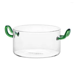 Bowls Glass Salad Bowl Transparent Soup Practical Container With Handle
