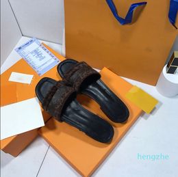 2023 Designer Slippers Casual Leather Women's Orange Sandals Beach Shoes Jelly Shoes Original Box 35-40