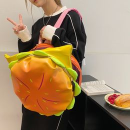 Plush Backpack Fashion Funny Large Capacity Burger Plush Bag Toy Gift Best quality