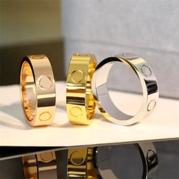 Luxury Fashion Women Men's Band Rings Gold Silver Rose Gold Screw Love Ring Designer Carti 3 Diamonds Jewellery Titanium Steel Gold-Plated Never Fade Not Allergic