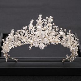 Wedding Hair Jewelry Trendy Handmade Wedding Crown Baroque Pearl Crystal Headband Wedding Hair Accessories Bridal Crown Hair Accessories 230320