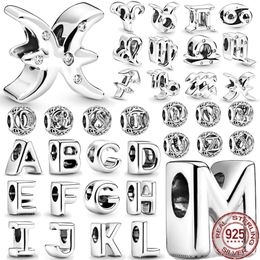 2023 NEW 12 Zodiac Constellations Openwork 26 Letters Alphabet A-Z Silver 925 Charm Beads Fit Original Pandora Bracelet DIY Jewellery 1