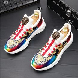Luxury boots European daddy shoes men's printed trend casual shoes summer breathable sneakers wear-resistant elastic shoes A5