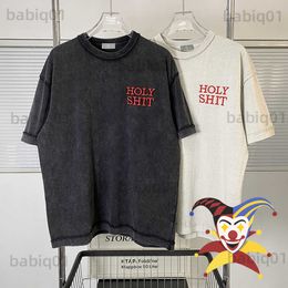 Men's T-Shirts Vintage Embroidery Letters T Shirt Men Women Best Quality Short Sleeves T-shirts Tops Tee T230321