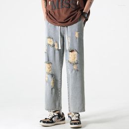 Men's Jeans 2023 Men Street Baggy Ripped Solid Washed Trousers Hip Hop Spring Mens Loose Pants Women Oversized Straight