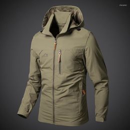 Men's Jackets Europe The United States Simple Wind Casual Fashion Hooded Men Jacket Spring Autumn Loose Tooling Large Size Waterproof Coat