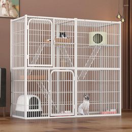 Cat Carriers Luxury Large Pet Villa Simple Wrought Iron Cages Home House Shop Breeding Cage Multi-cat Isolation Fence