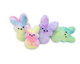 Wholesale Gradient Easter PEEPS Bunny Toys 15cm Colourful rabbit Gifts Party Favour For Kids Family 001