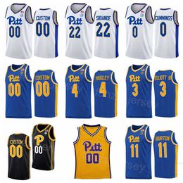 College Pittsburgh Panthers 2 Blake Hinson Jerseys Basketball 11 Jamarius Burton 0 Nelly Cummings 3 Greg Elliott 4 John Hugley IV Embroidery NCAA Man Woman Youth