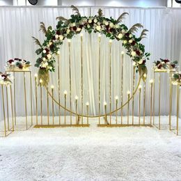 decor no flowers Wedding Supplies 10 Heads Stand Candlestick Metal Gold Table flower rack Centrepiece Walkway Pillar for Wedding backdrop Stage Decoration 679