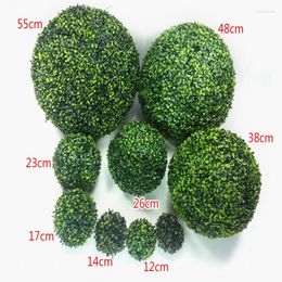 Decorative Flowers Green Grass Ball Plastic Plant Ornament Hanging Party Decoration Garden Decor Wedding Artificial