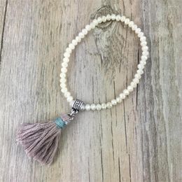 Strand Fashion Cotton Tassel Jewellery Boho Bracelets For Women Stretch Crystal Bracelet Glass Beads Elastic