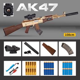 Ak47 Soft Bullet Gun Toy Rifle Blaster 3 Modes Shooting Model Sniper With Dart For Kids Guns Adults Outdoor Game