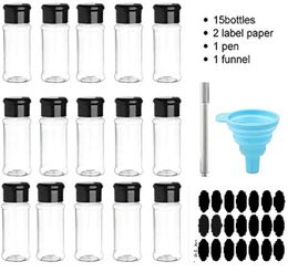 5/10/15/20PC Spice Tools Jars For Spices Salt And Pepper Shaker Seasoning Jar spice Organiser Plastic Barbecue Condiment Kitchen Gadget Tool H23-39