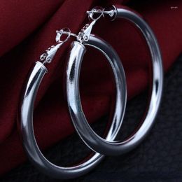 Hoop Earrings Special Offer 925 Sterling Silver Luxury 5CM Big For Women Fashion Party Wedding Designer Jewelry Christmas Gifts