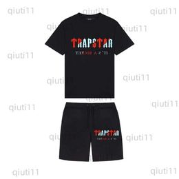 Men's Tracksuits Brand TRAPSTAR Men's Clothing T-shirt Tracksuit Sets Harajuku Tops Tee Funny Hip Hop Colour T ShirtBeach Casual Shorts Set 220520 T230321