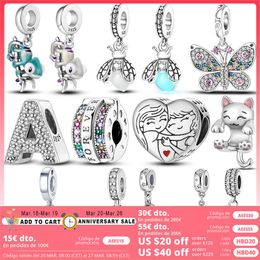 925 siver beads charms for pandora charm bracelets designer for women Chameleon Aeroplane Butterfly Clover Dangle