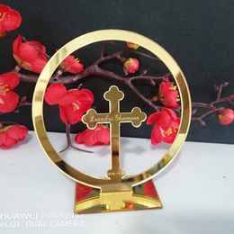 Other Event Party Supplies 10PCS Custom Cross Wedding Party Favor Decors Personalized Acrylic Names Wedding Table Decoration 230321