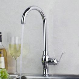 Kitchen Faucets YANKSMART Bathroom Tall Chrome Polished Basin Sink Single Handle Deck Mounted Water Tap Vessel Mixer Faucet