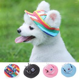 Dog Apparel Pet Cat Cap Breathable Summer Sunhat Cloth Mesh Canvas Hat For Small Medium Dogs Cats Caps Products