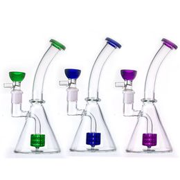 Cheapest Triangle Glass Bong Hookah Bbubbler Water Pipes Inline Matrix Perc Beaker Bong Recycler Dab Rig Ash Catcher with Glass Oil Burner Pipe Dhl Free