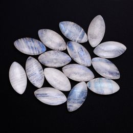 Loose Diamonds Horse Eye Cut Natural Moonstone 5x10MM Stones with Blue light Wholesale Decoration Gemstone Jewelry Gift 10 pcsset 230320