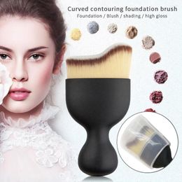 Makeup Brushes Curved Brush Compact Powder Foundation Angled Blush For Contouring Buffing Blending
