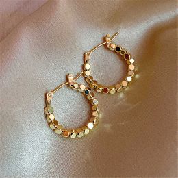 Charm 2023 New Fashion Metal Rings Earrings Temperament Simple Plating 18K Gold Earrings Daily Commuter Earrings Female Gift G230320