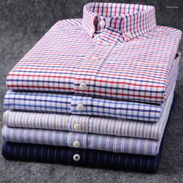 Men's Casual Shirts 2023 Spring Korean Shirt Men's Slim Fit Cotton Versatile Oxford Spinning Long Sleeve Stripe